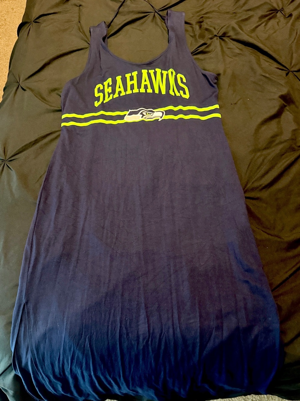 NFL Seahawks Navy and Neon Green women’s dress